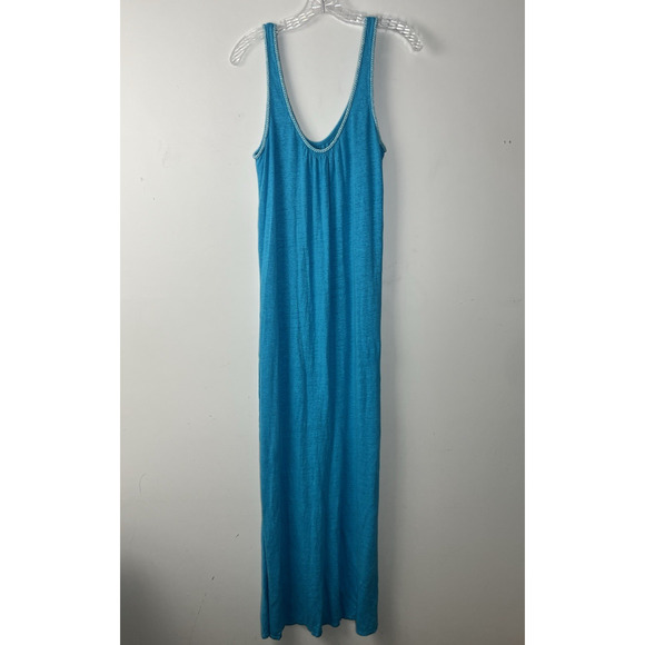 Calypso St Barth 100% Linen Maxi Tank Dress Size Small Blue Scoop Neck Cover Up - Picture 2 of 12